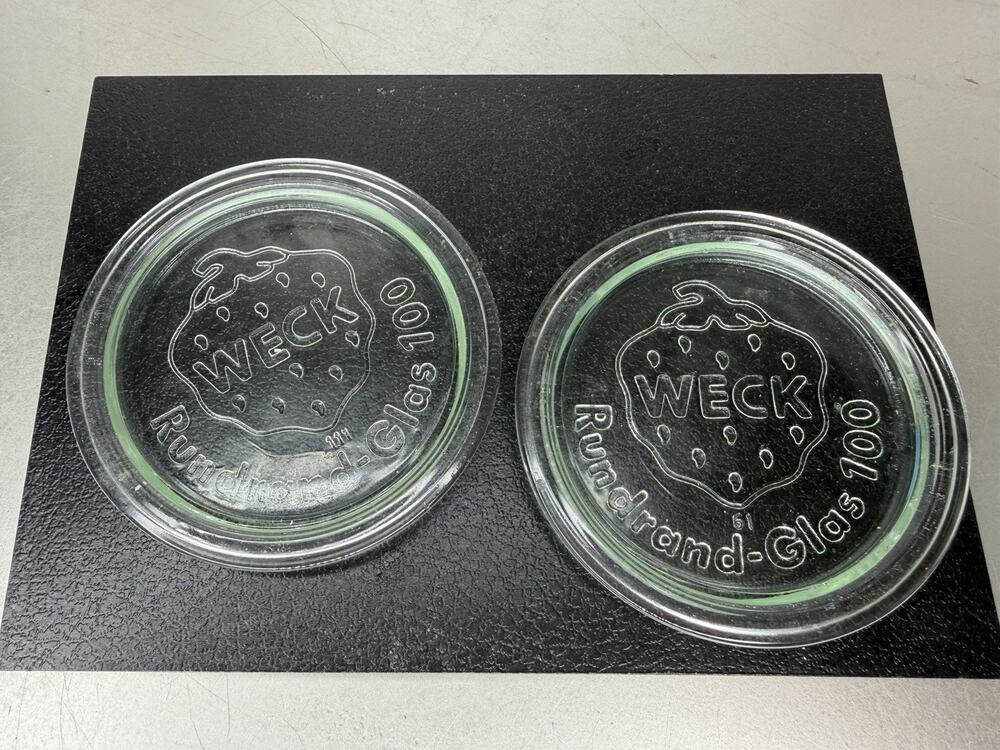 WECK Rundrand-Glas 100mm Glass Lid Canning Jars Clear Strawberry Set Of 2